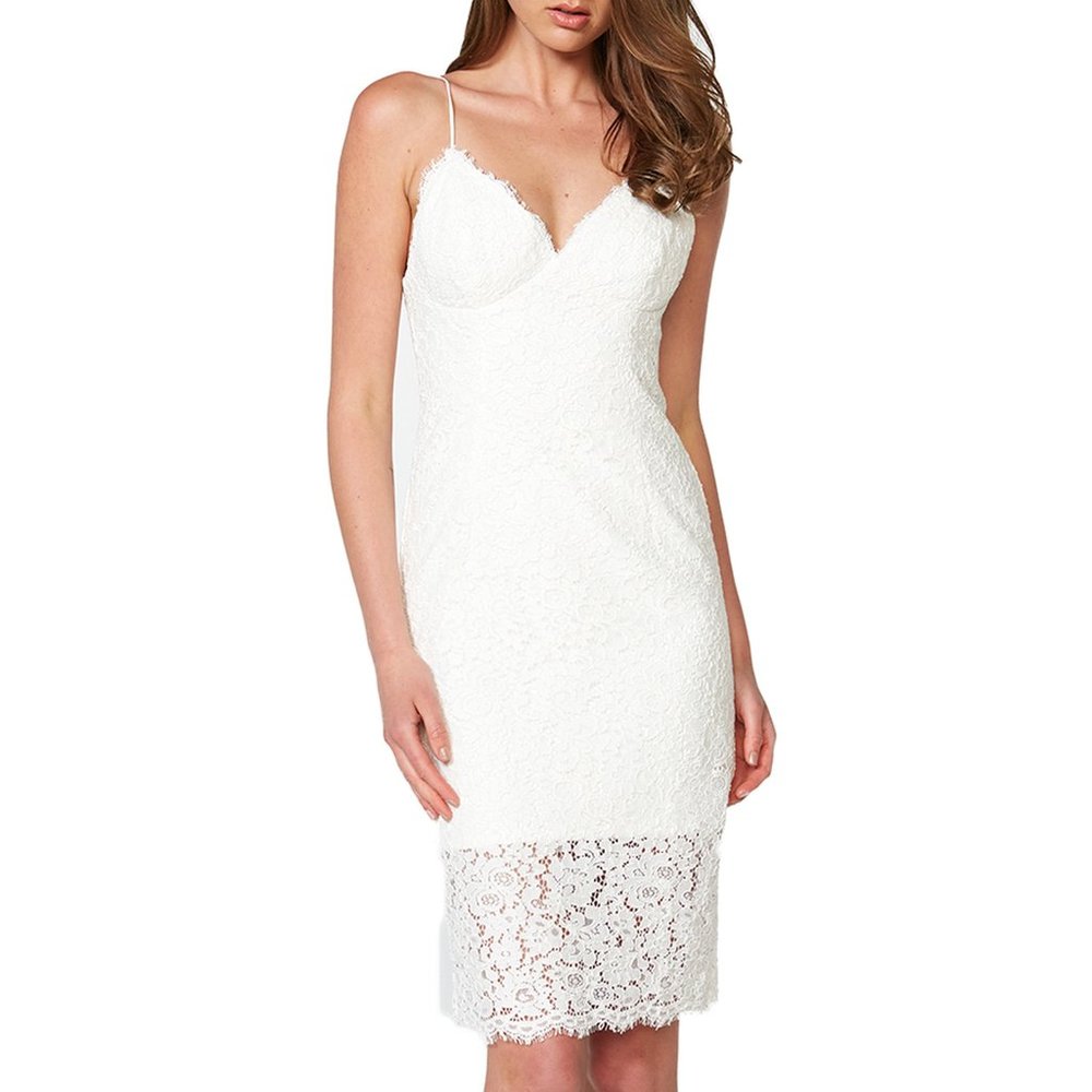 Bardot White Lace Mini Dress